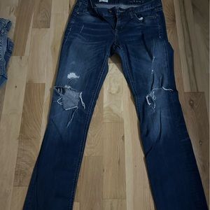 GAP 1969 Rail Straight Distressed Blue Jeans - size 27r